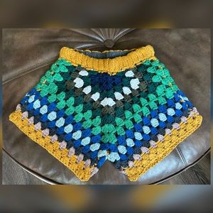 Rainbow Crochet Shorts Size S